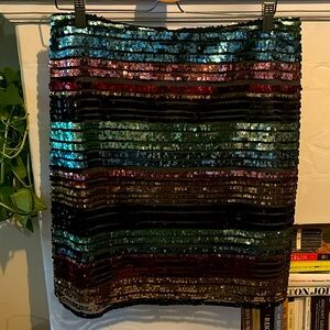 Anthropologie Moulinette Soeurs Striped Sequin Mini Skirt